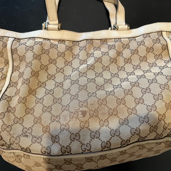 Gucci Brown Brooklyn Gg Canvas Hobo Buckle Shoulder Bag Y2k Gold Cream Monogram - Picture 7 of 13
